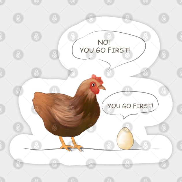 Chicken Or Egg Sticker by NMODesigns